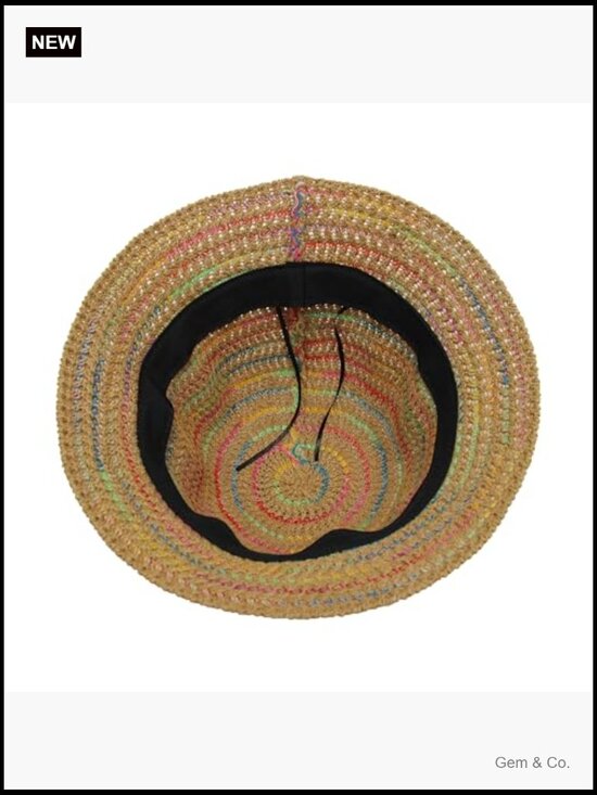 Women\'s Knitted Straw Bucket Hat - Packable Travel Sun Hat Beach Hat
